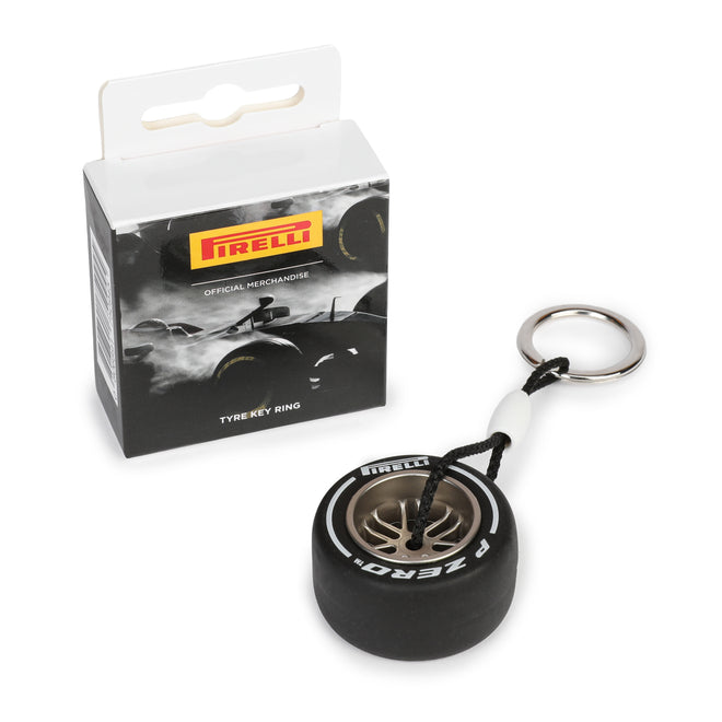 Pirelli Mini Wind Tunnel Tyre Keyring - Hard Tyre