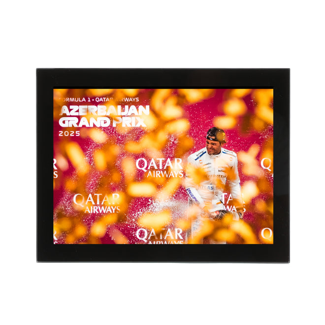 Carlos Sainz Jr. 2025 Williams Racing Glass Frame Print - Azerbaijan GP