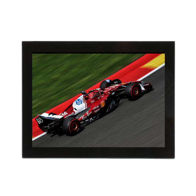 Charles Leclerc2025 Scuderia Ferrari Glass Frame Print - Belgian GP