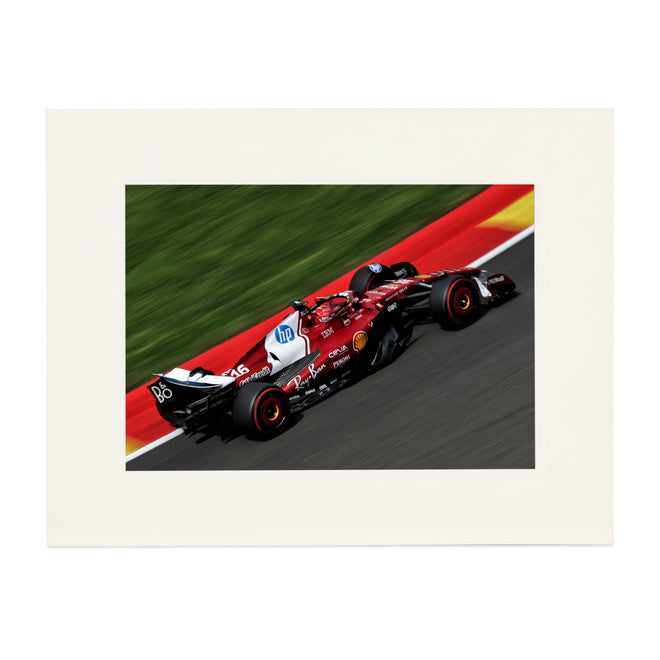 Charles Leclerc2025 Scuderia Ferrari Strut Mount Print - Belgian GP