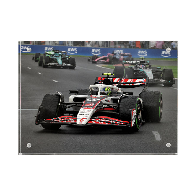 Oliver Bearman 2025 MoneyGram Haas F1 Team Acrylic Block Print - Australian GP