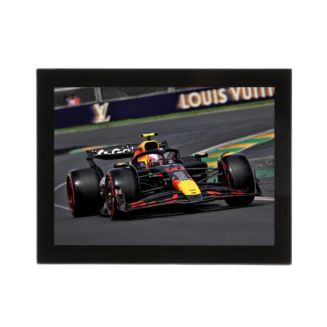 Liam Lawson 2025 Oracle Red Bull Racing Glass Frame Print - Australian GP