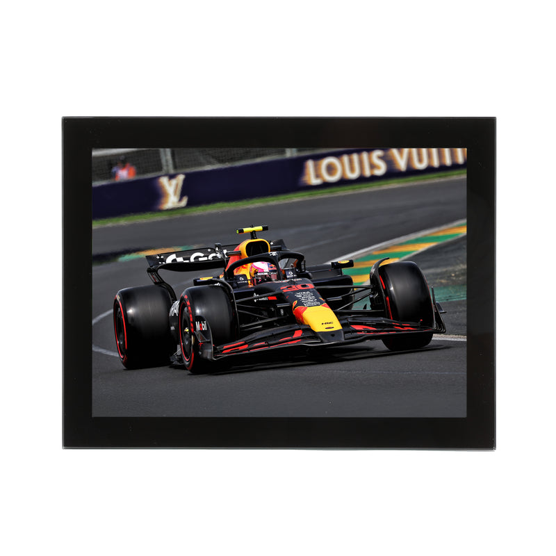 Liam Lawson 2025 Oracle Red Bull Racing Glass Frame Print - Australian GP