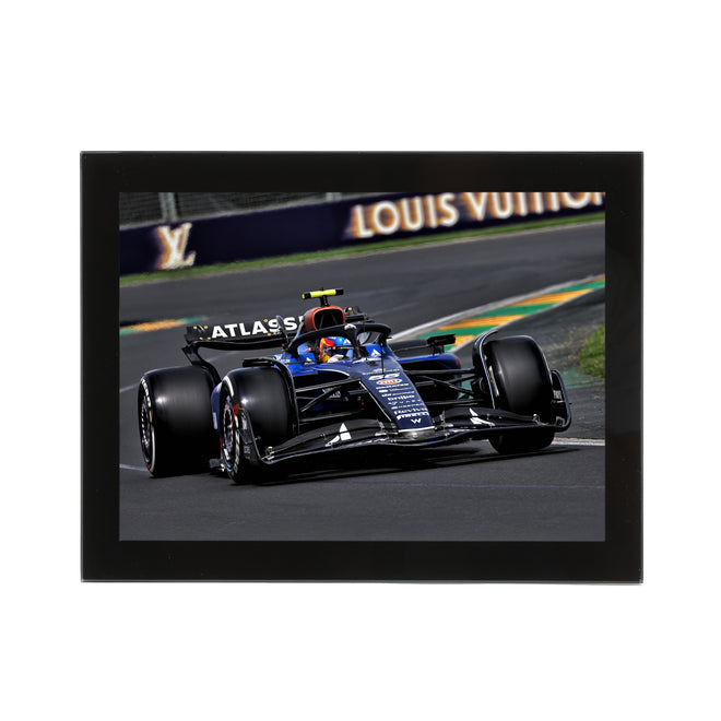 Carlos Sainz 2025 Atlassian Williams Racing Glass Frame Print - Australian GP