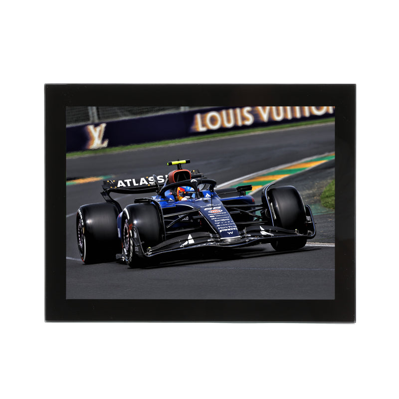 Carlos Sainz 2025 Atlassian Williams Racing Glass Frame Print - Australian GP