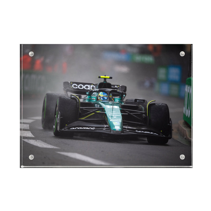 Fernando Alonso 2023 Aston Martin Aramco F1 Team Acrylic Block Print - Monaco GP