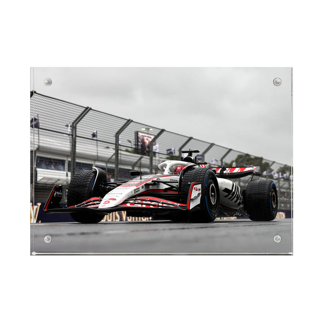 Esteban Ocon 2025 MoneyGram Haas F1 Team Acrylic Block Print - Australian GP