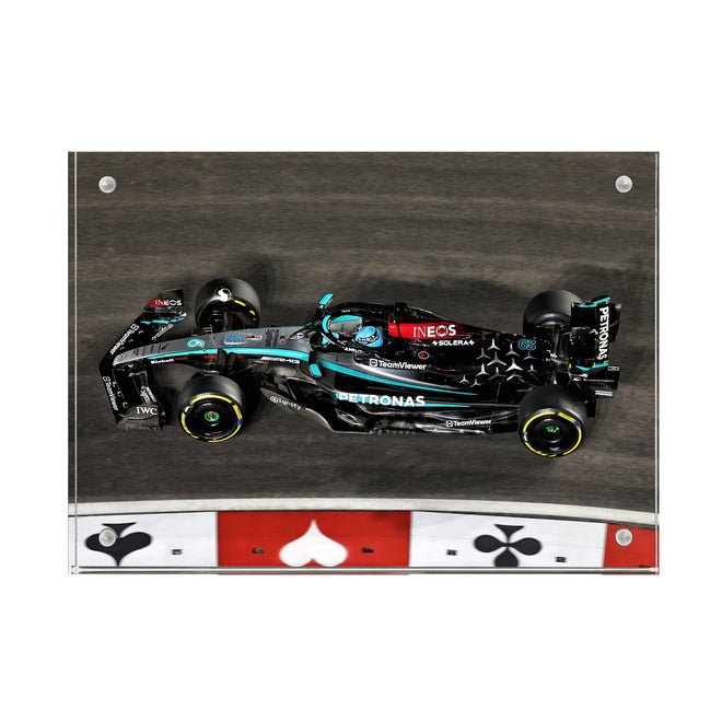 George Russell 2024 Mercedes AMG Petronas Acrylic Block Print - Las Vegas GP
