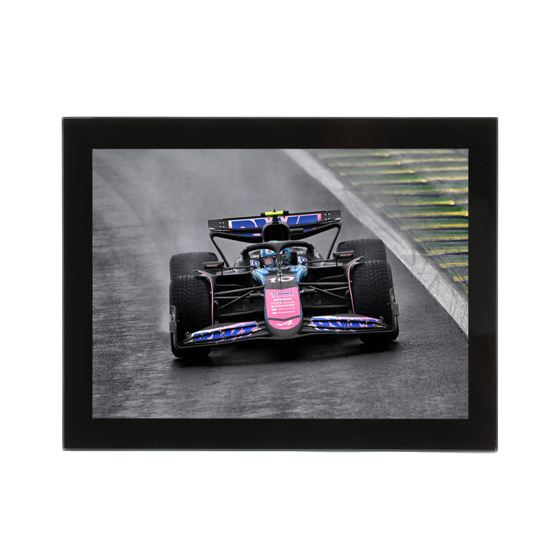 Pierre Gasly 2024 Bwt Alpine F1 Team Glass Frame Print - Brazilian GP
