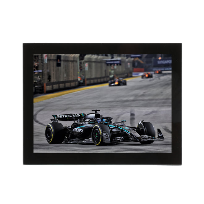 George Russell 2025 Mercedes-AMG Petronas F1 Team Glass Frame Print - Singapore GP